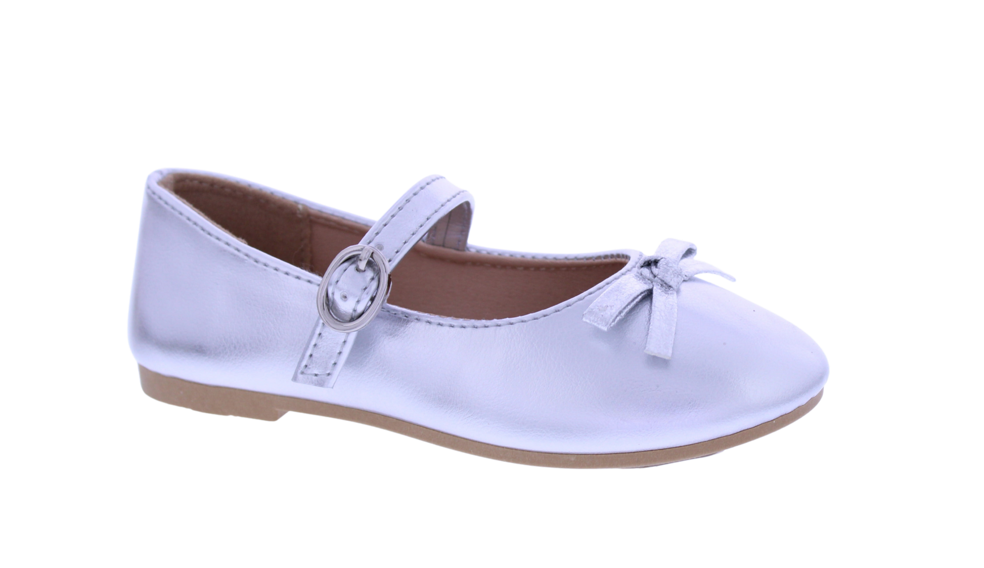 Girls Mary Jane with Metallic Bow