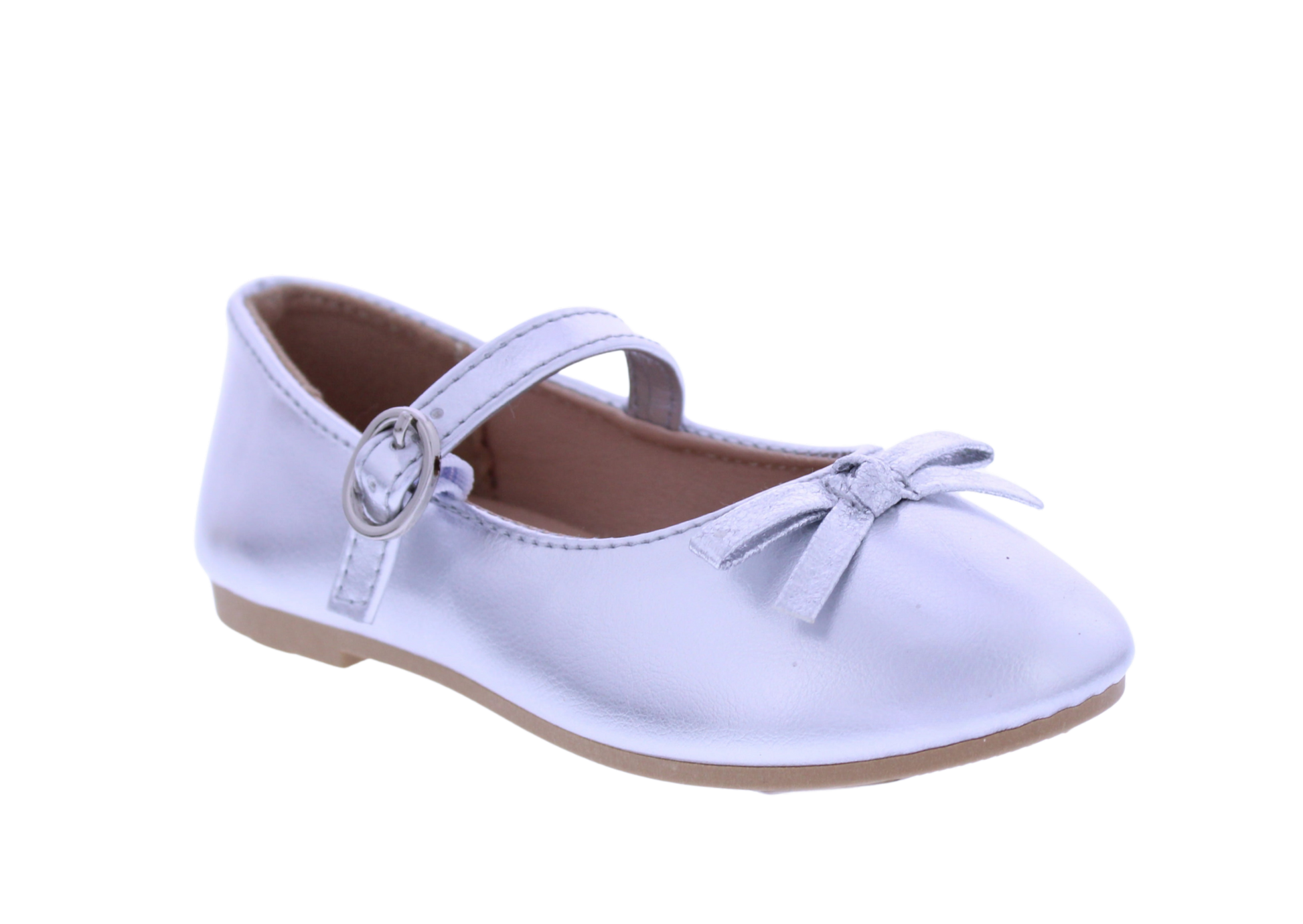 Girls Mary Jane with Metallic Bow
