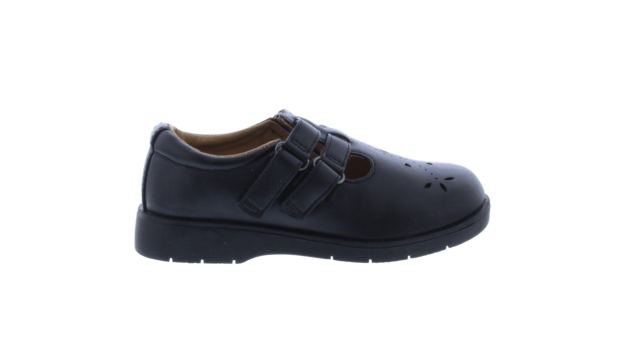 Girls Double Velcro School Shoe