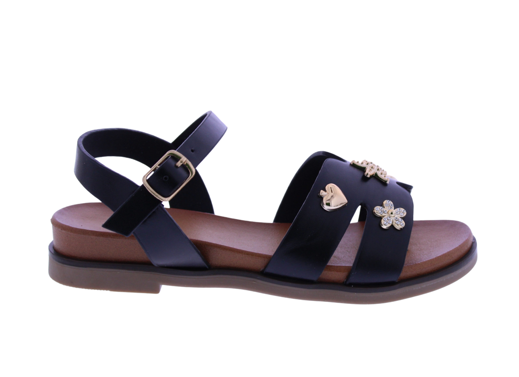 Girls Metal Charm Sandal