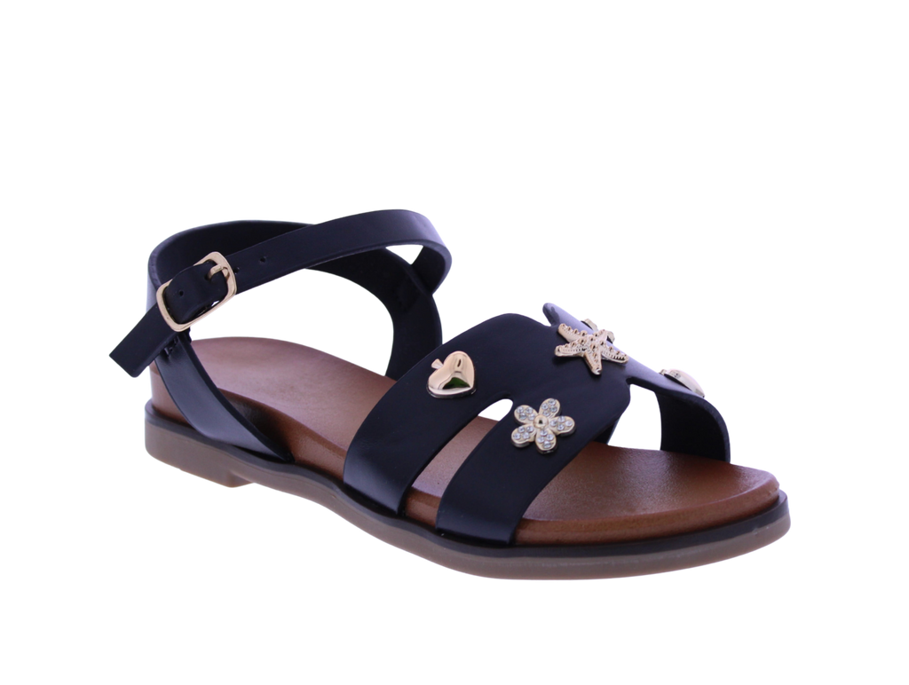 Girls Metal Charm Sandal