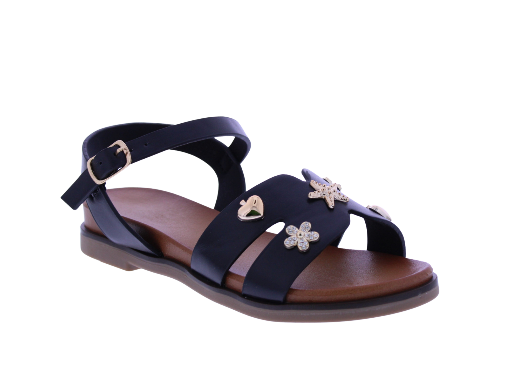 Girls Metal Charm Sandal