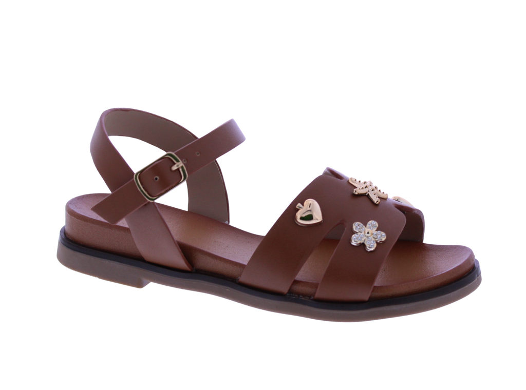 Girls Metal Charm Sandal