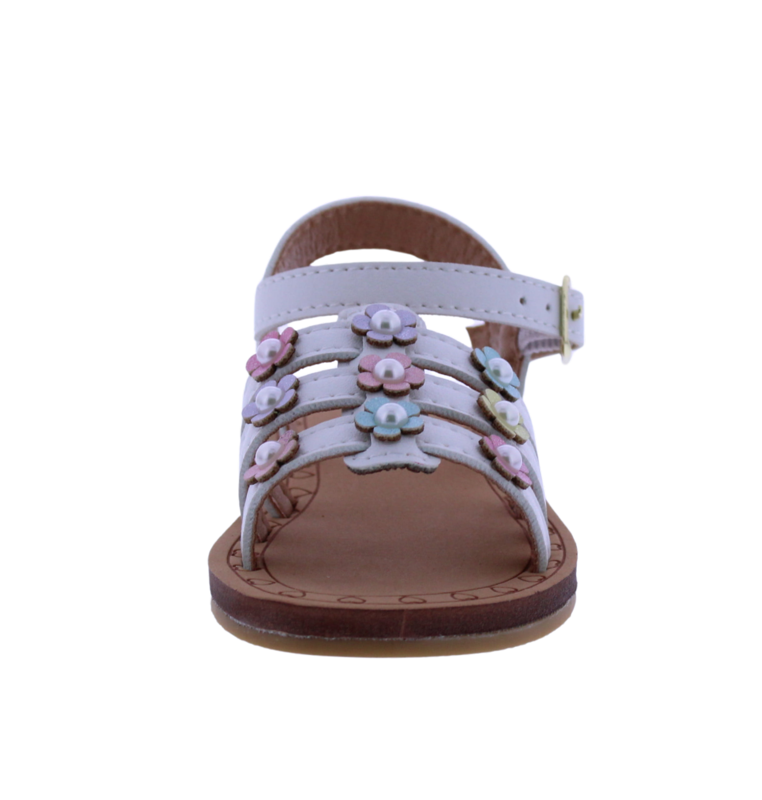 Girls Triple Band Flower Sandal