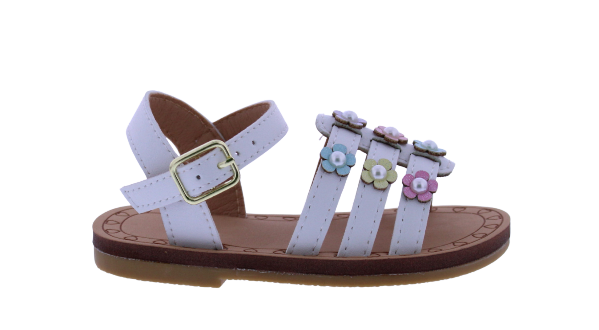 Girls Triple Band Flower Sandal