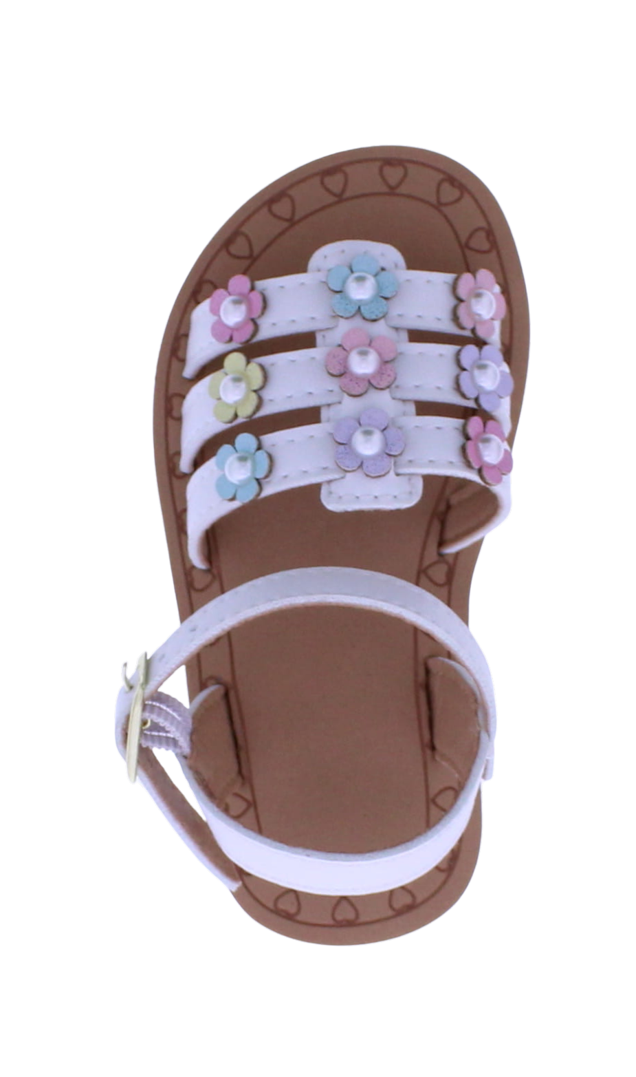 Girls Triple Band Flower Sandal