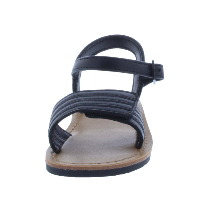 Girls Synthetic Leather Sandal with Stripes
