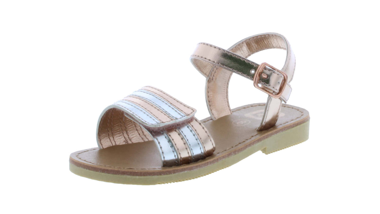 Girls Synthetic Leather Sandal with Stripes