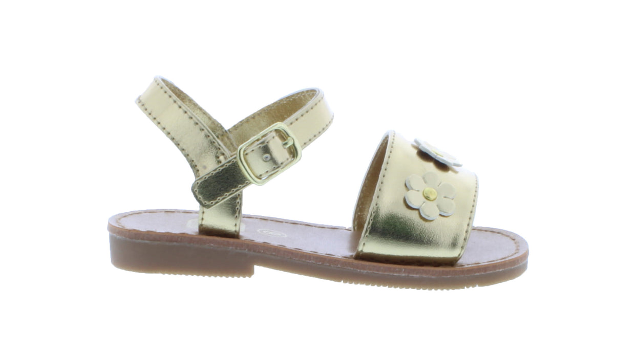 Girls Synthetic Leather Sandal with Flowers