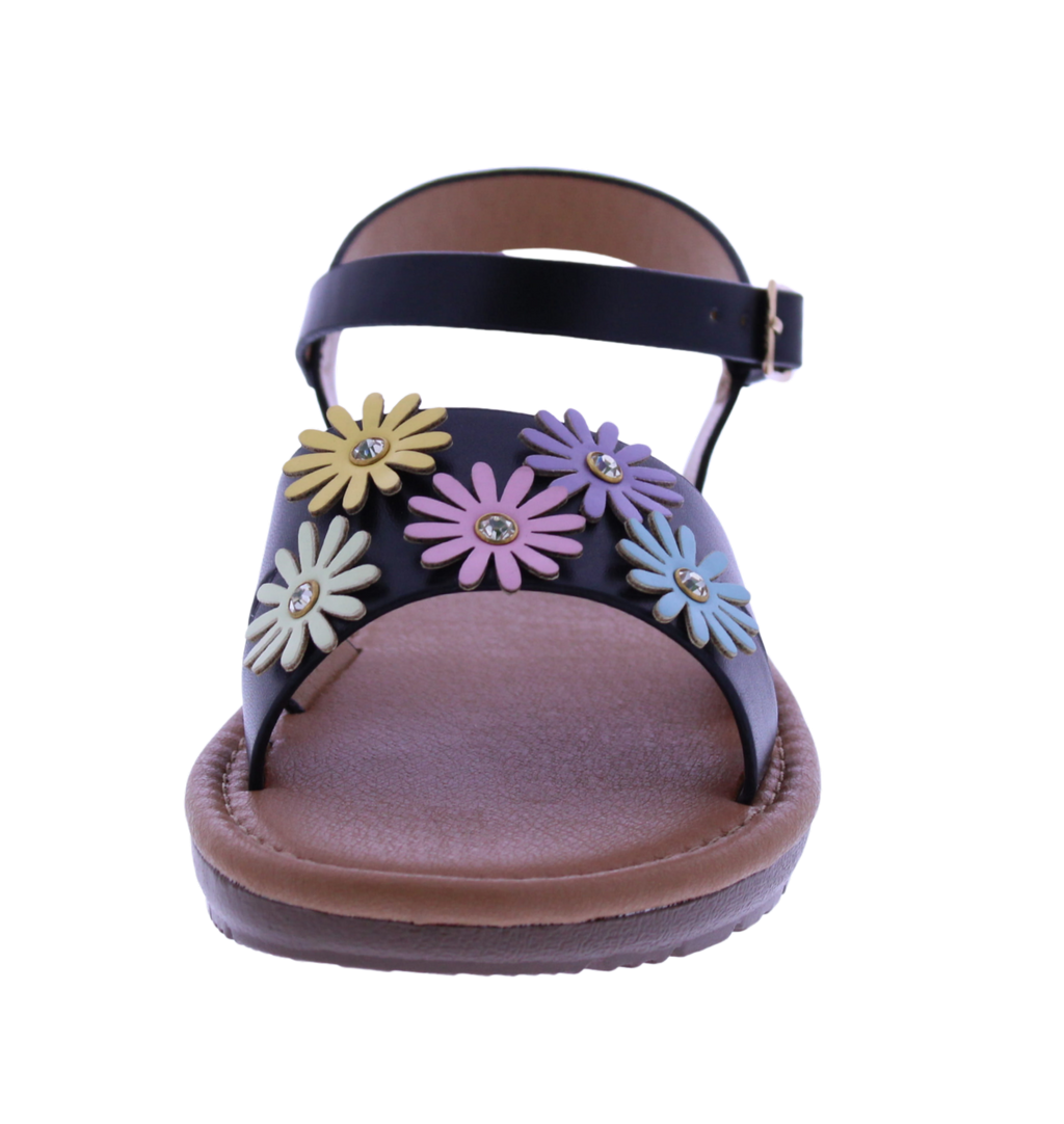 Girls Flower + Rhinestone Sandal