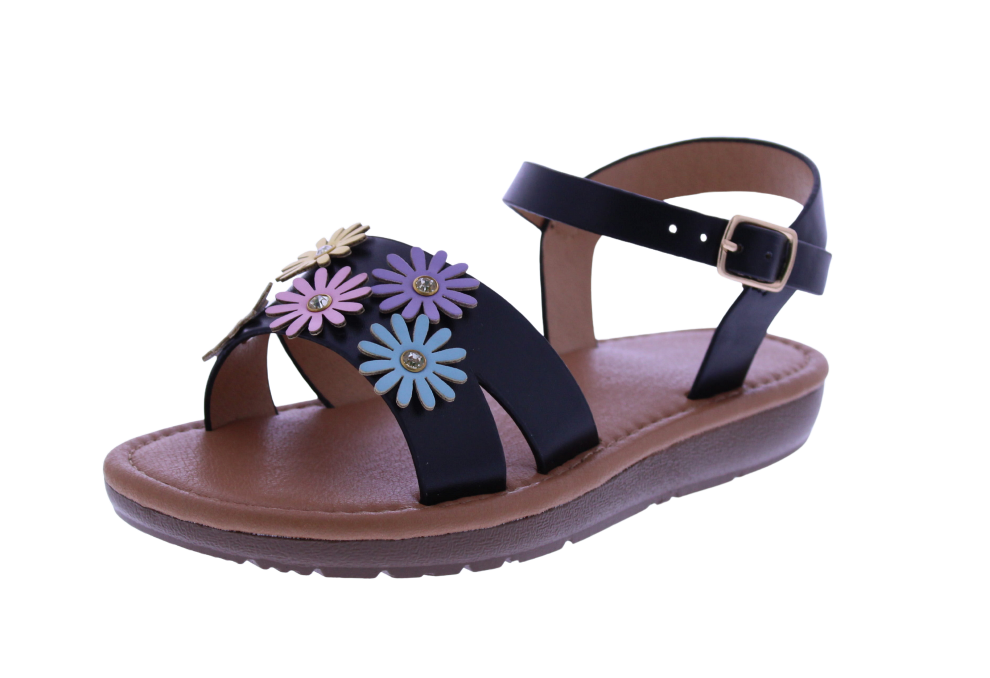 Girls Flower + Rhinestone Sandal