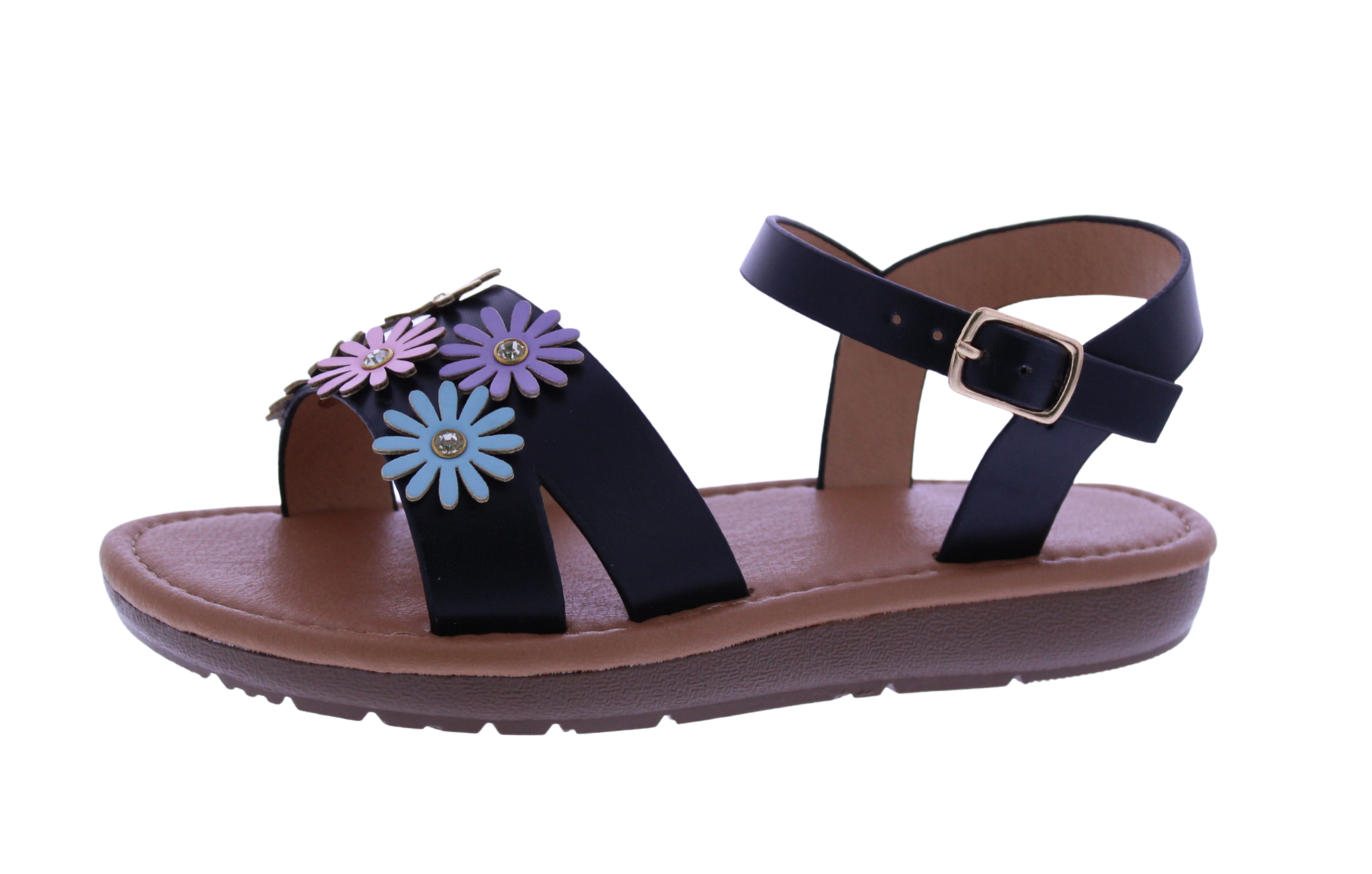 Girls Flower + Rhinestone Sandal