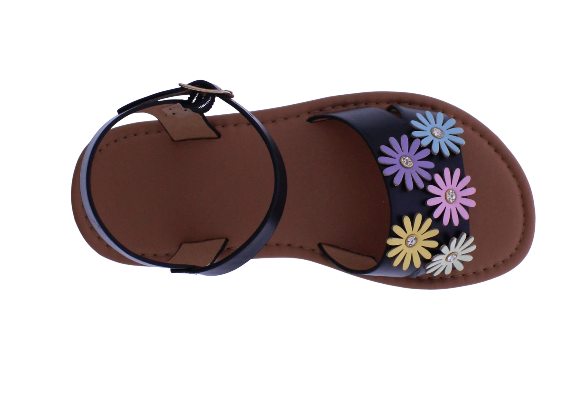 Girls Flower + Rhinestone Sandal