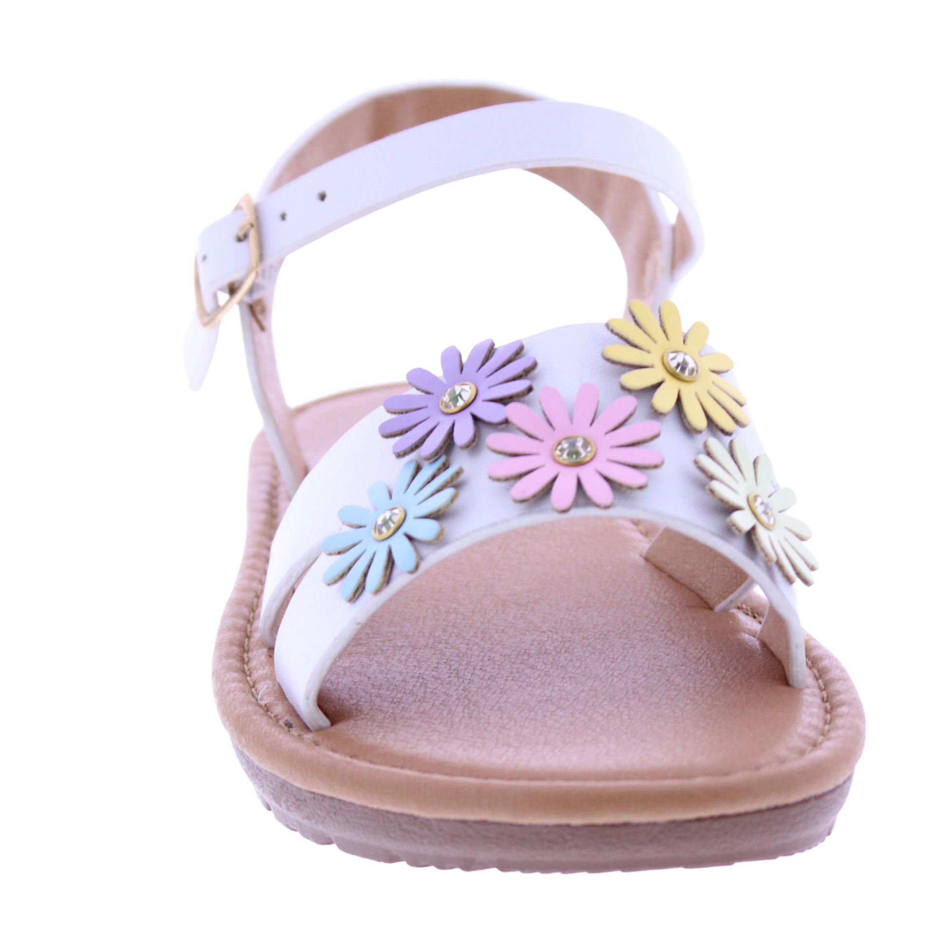 Girls Flower + Rhinestone Sandal