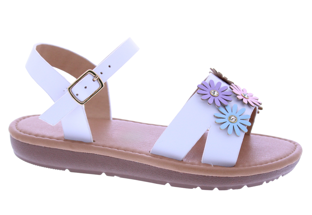 Girls Flower + Rhinestone Sandal