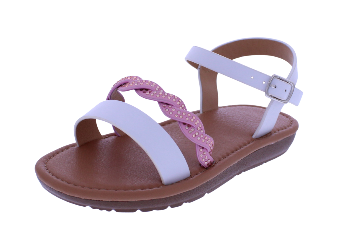 Girls' Rhinestone Braid Sandal