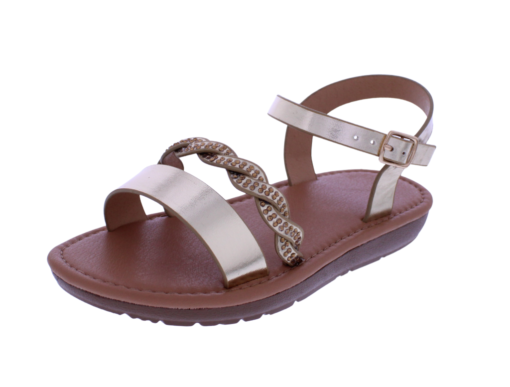 Girls' Rhinestone Braid Sandal