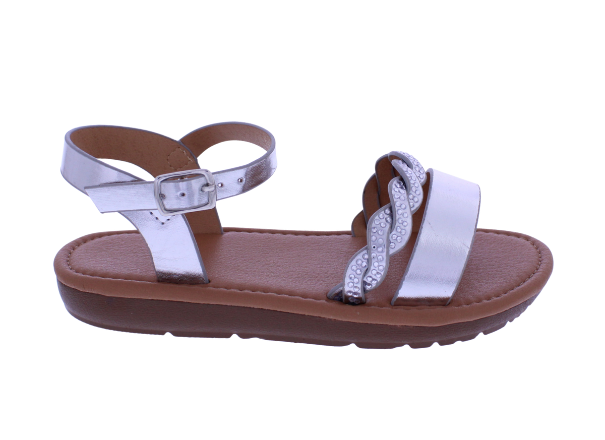 Girls' Rhinestone Braid Sandal