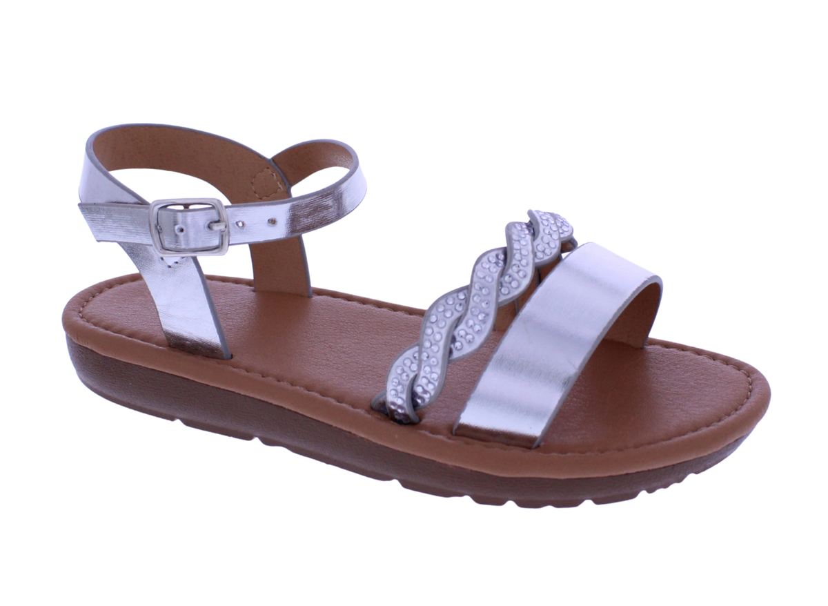 Girls' Rhinestone Braid Sandal
