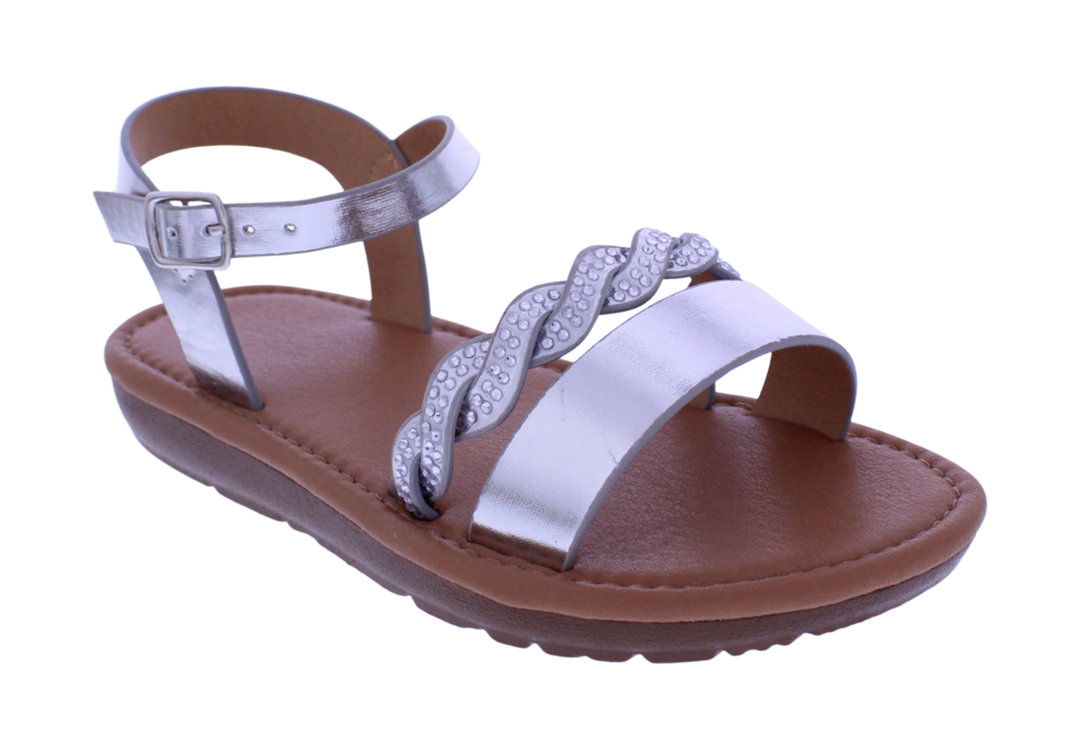 Girls' Rhinestone Braid Sandal