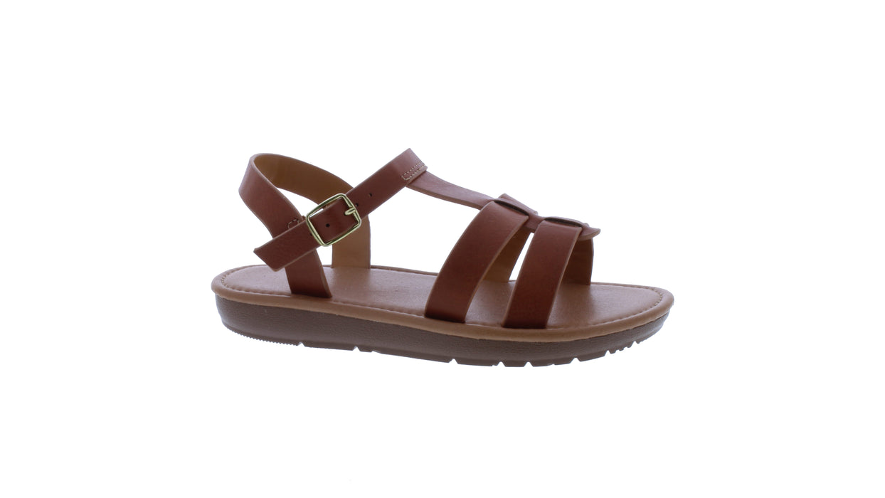 Girls Synthetic Leather T-strap Sandal