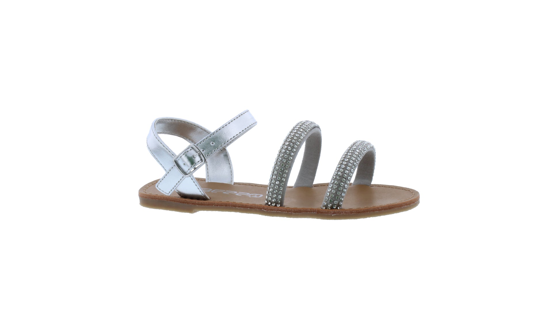 Girls Double Strap Vamp Rhinestone Sandal