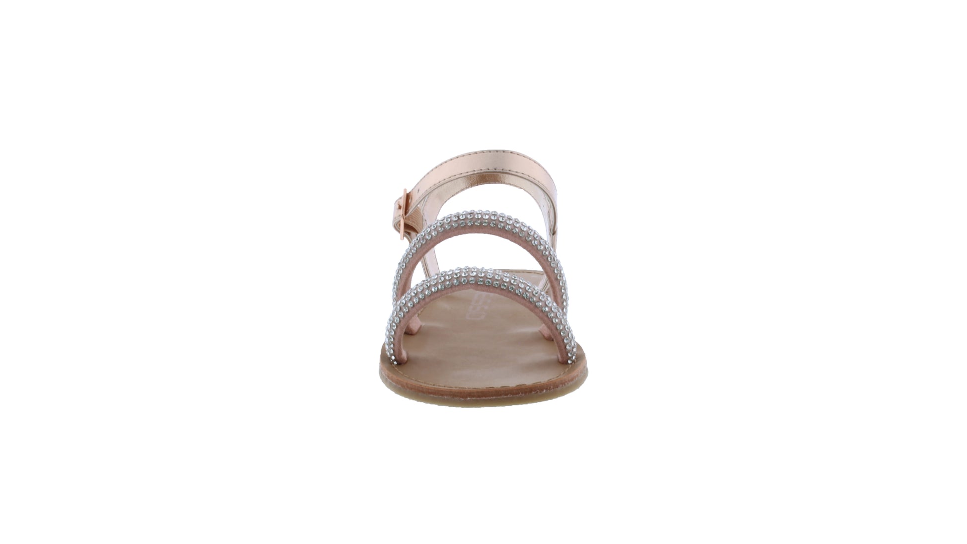 Girls Double Strap Vamp Rhinestone Sandal