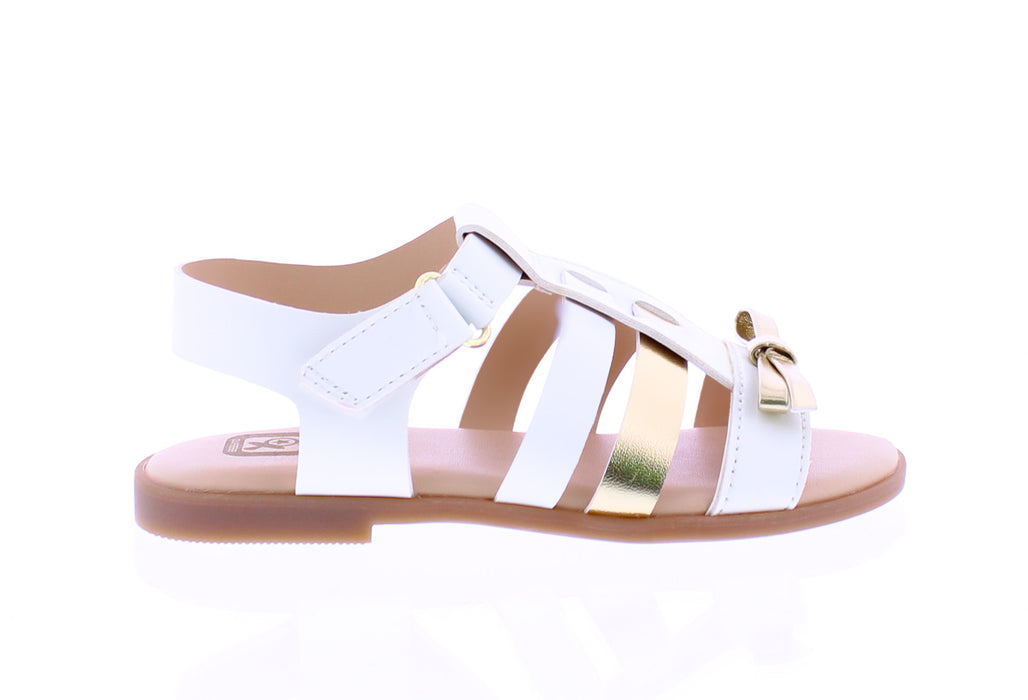 Girls Two Tone Bow Sandal