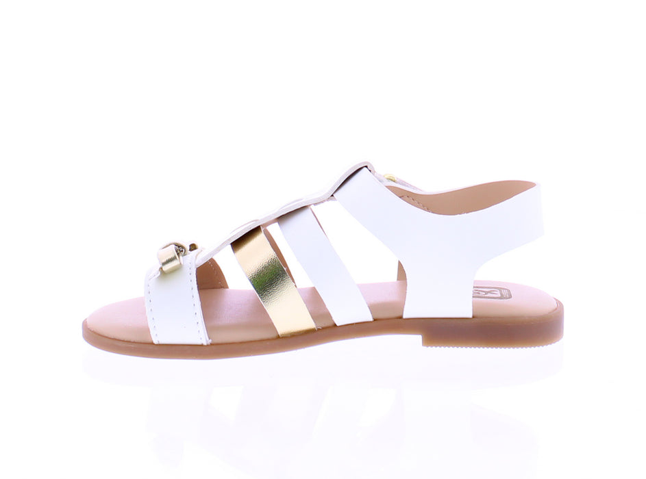 Girls Two Tone Bow Sandal