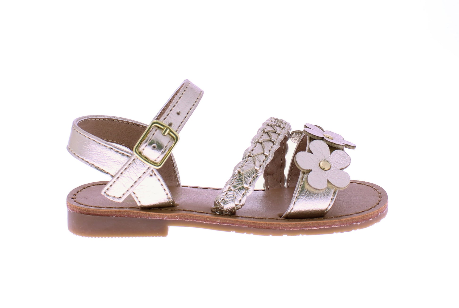 Girls Braid + Flower Sandal