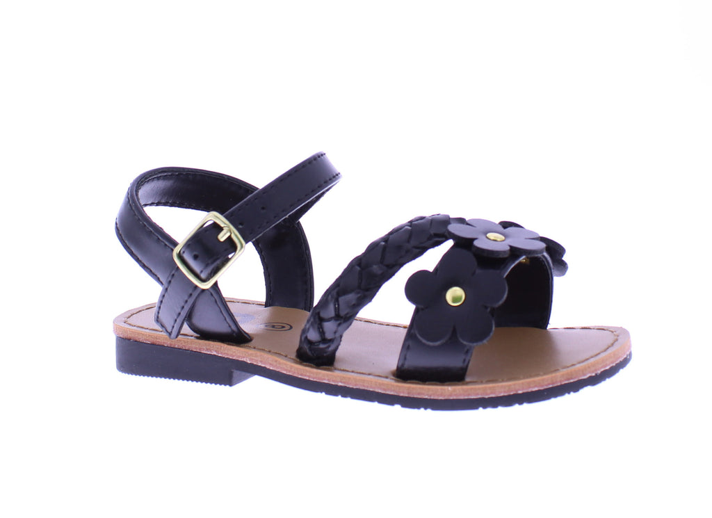 Girls Braid + Flower Sandal