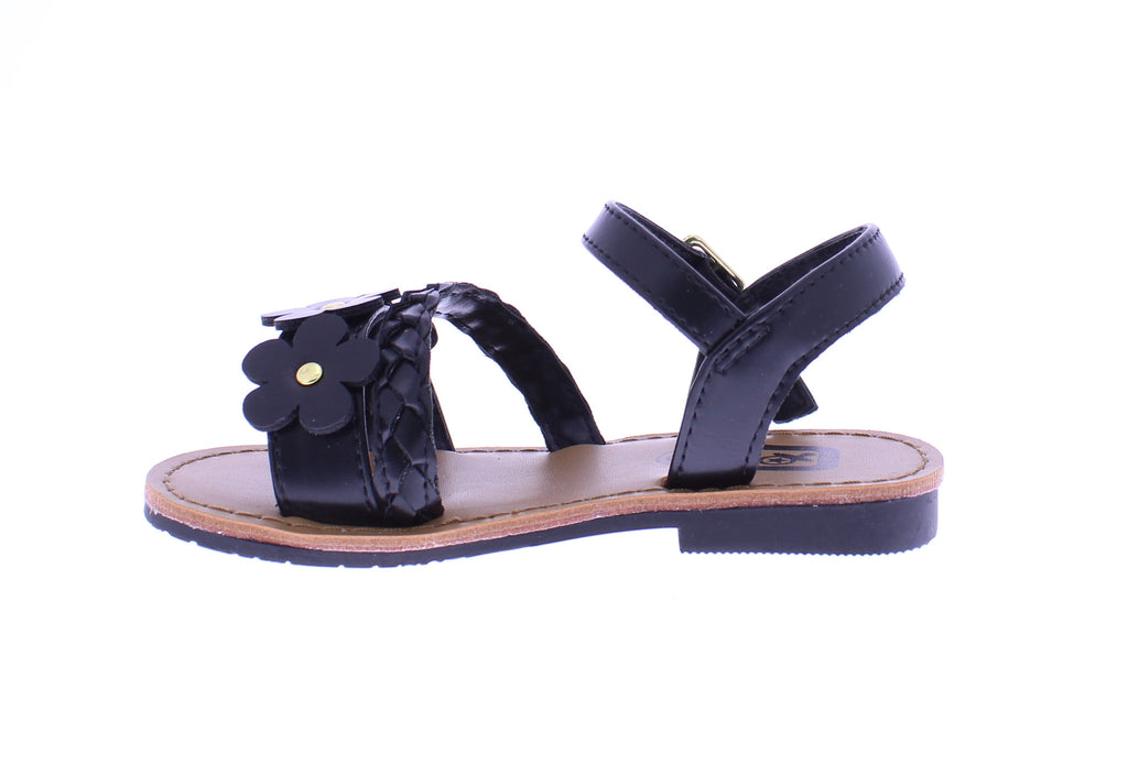 Girls Braid + Flower Sandal