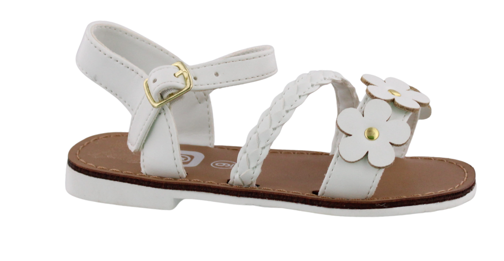 Girls Braid + Flower Sandal
