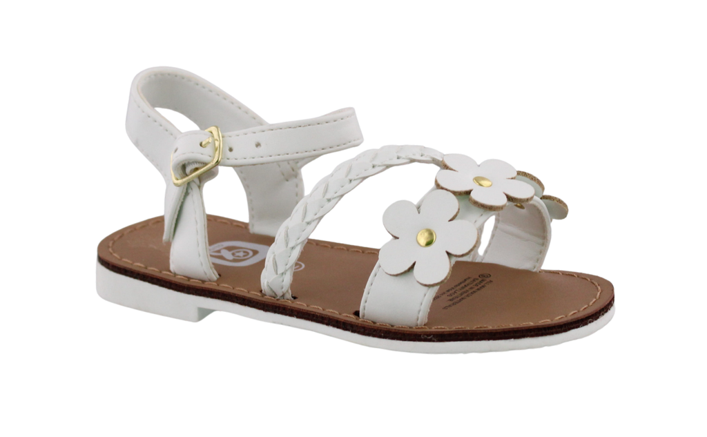 Girls Braid + Flower Sandal