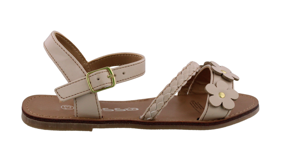 Girls Braid + Flower Sandal