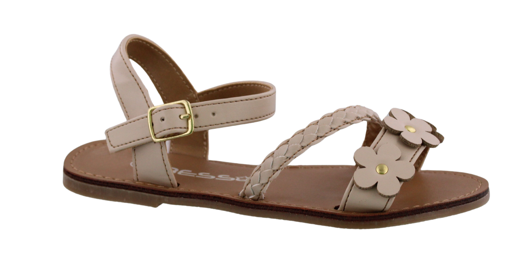 Girls Braid + Flower Sandal