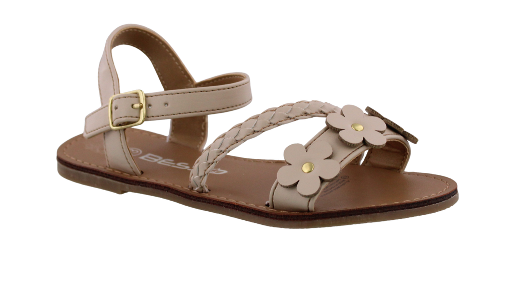 Girls Braid + Flower Sandal