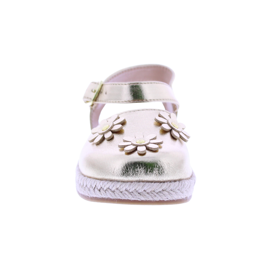 Girls Maryjane Sandal with Floral Appliqués