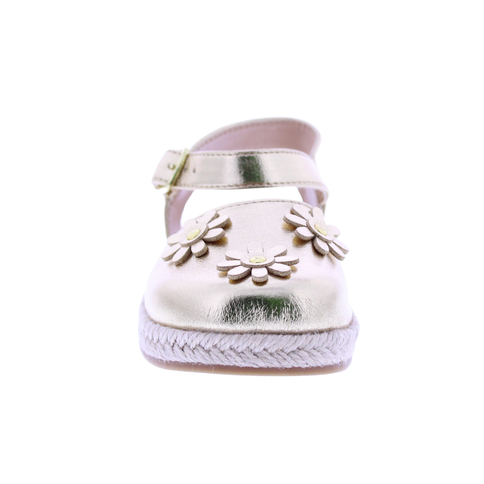 Girls Maryjane Sandal with Floral Appliqués