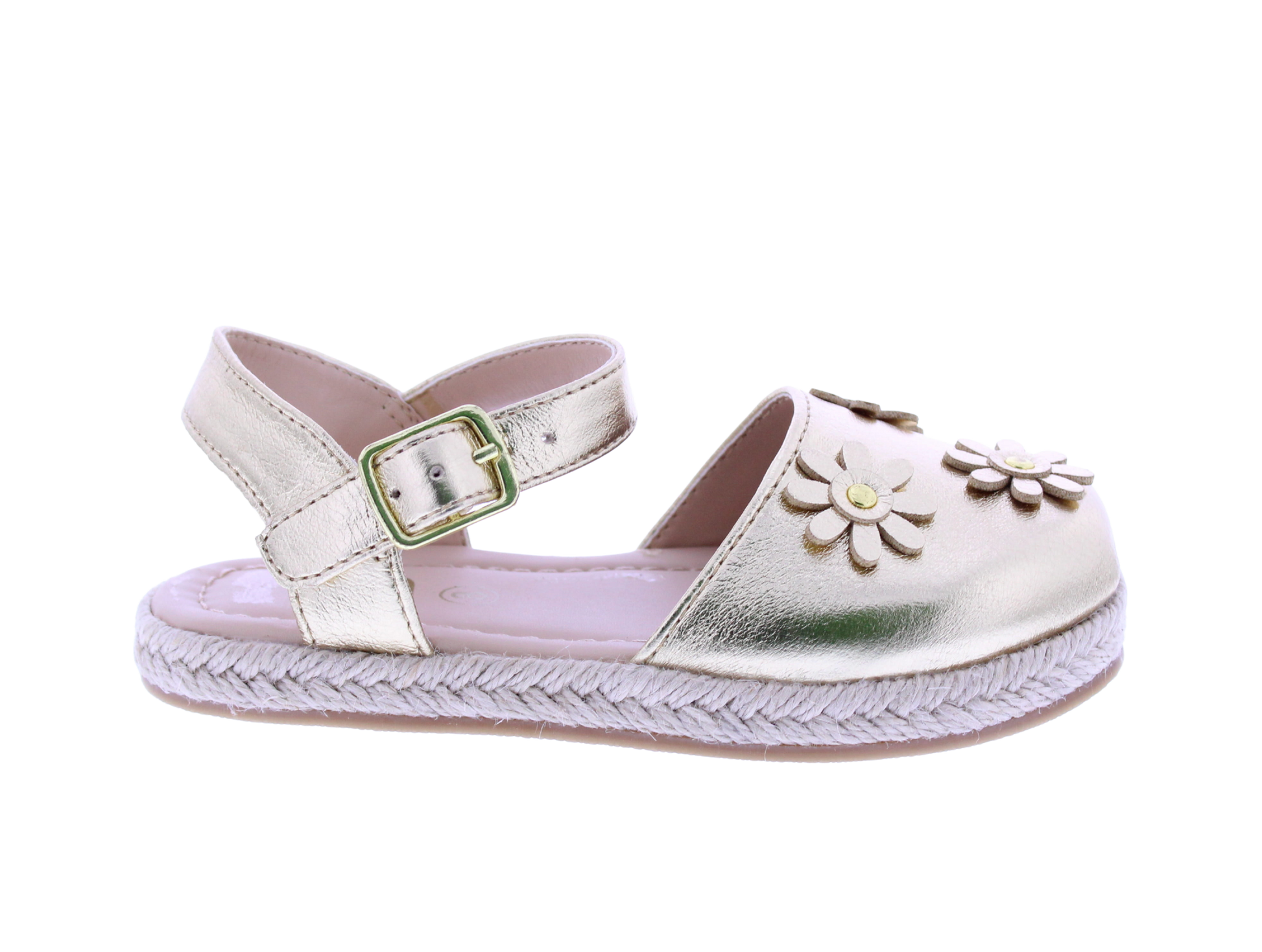 Girls Maryjane Sandal with Floral Appliqués