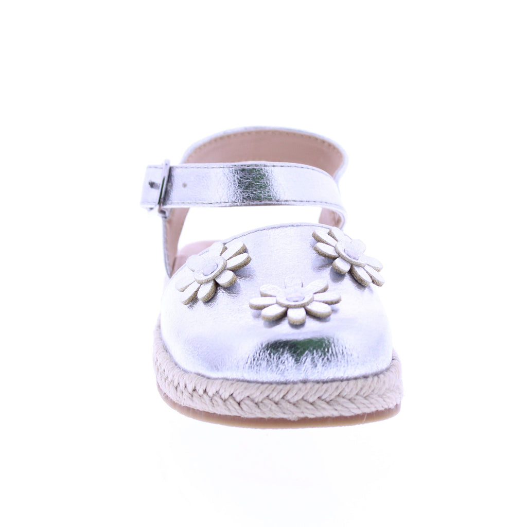 Girls Maryjane Sandal with Floral Appliqués