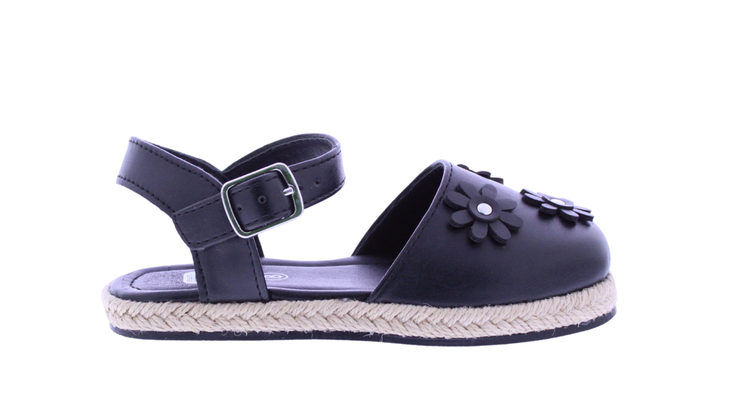 Girls Maryjane Sandal with Floral Appliqués