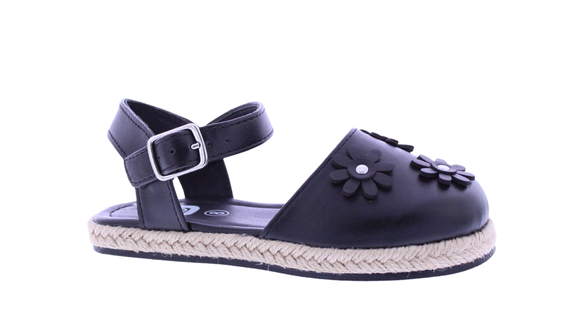 Girls Maryjane Sandal with Floral Appliqués