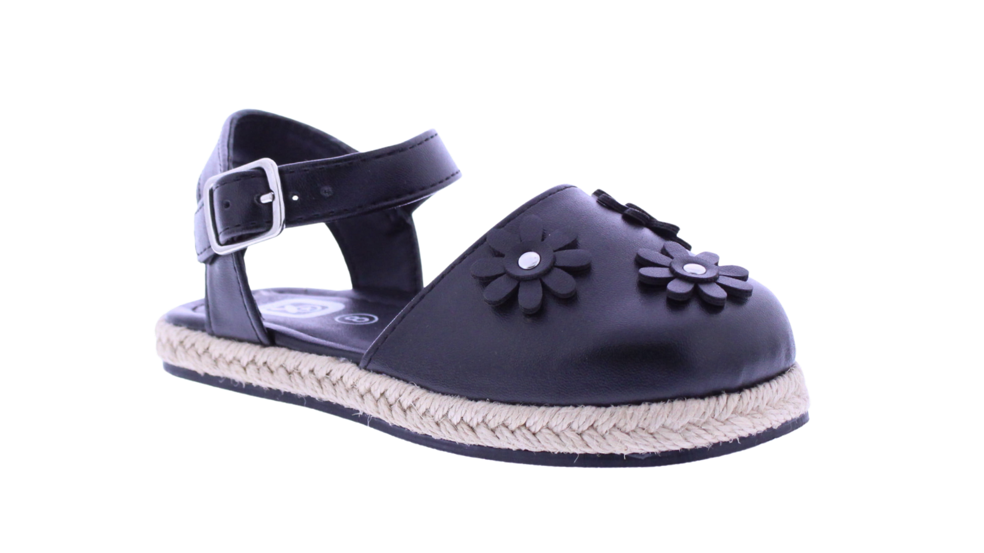 Girls Maryjane Sandal with Floral Appliqués