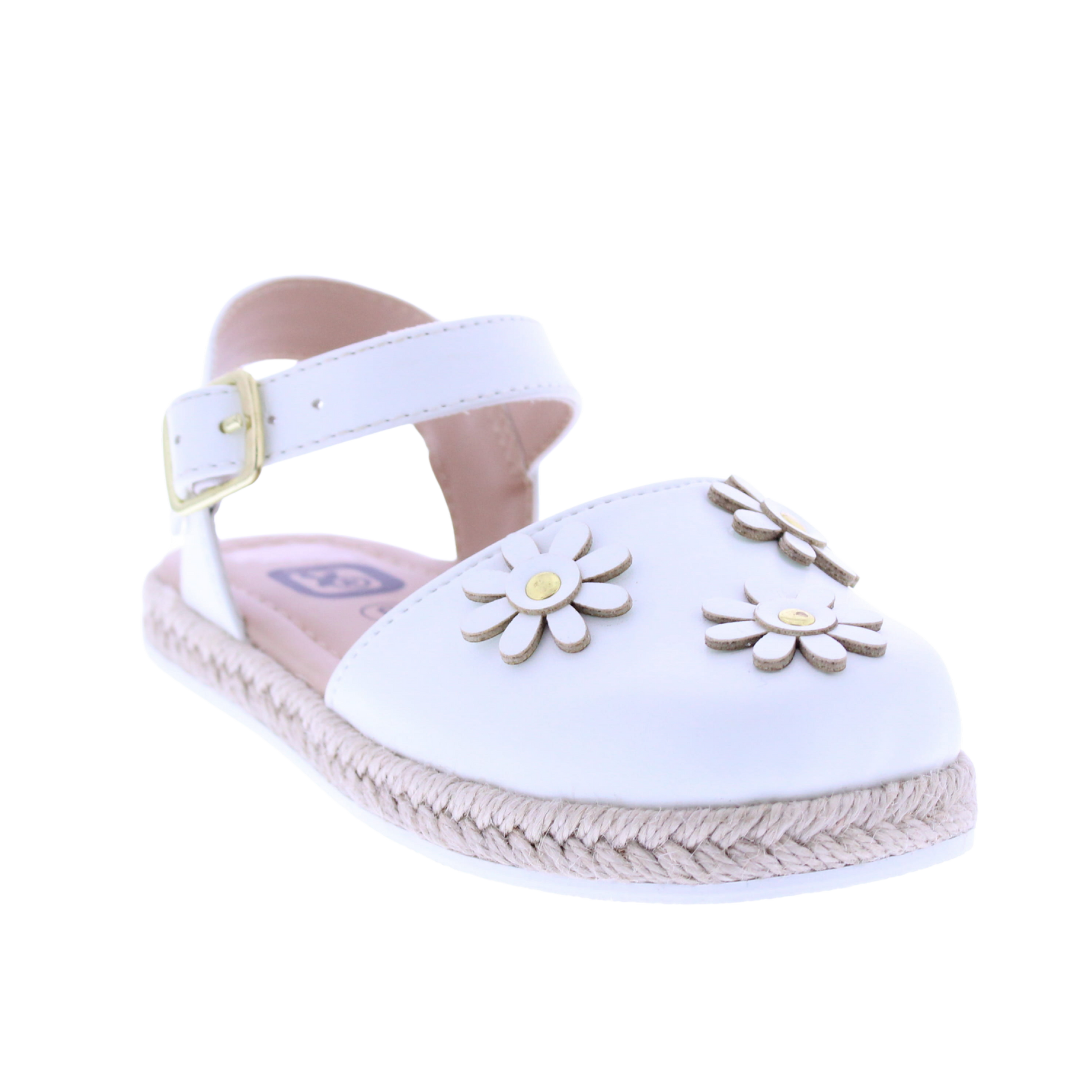 Girls Maryjane Sandal with Floral Appliqués