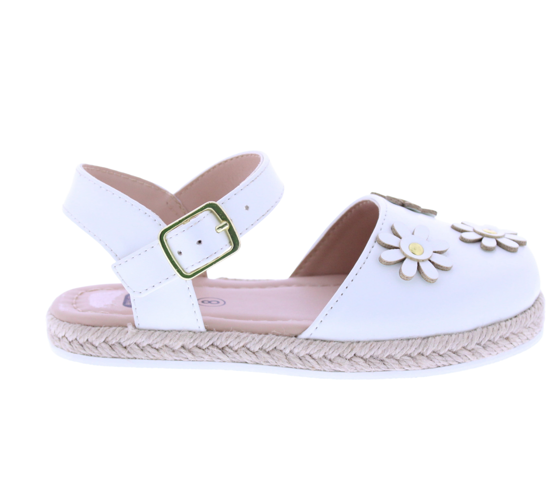 Girls Maryjane Sandal with Floral Appliqués