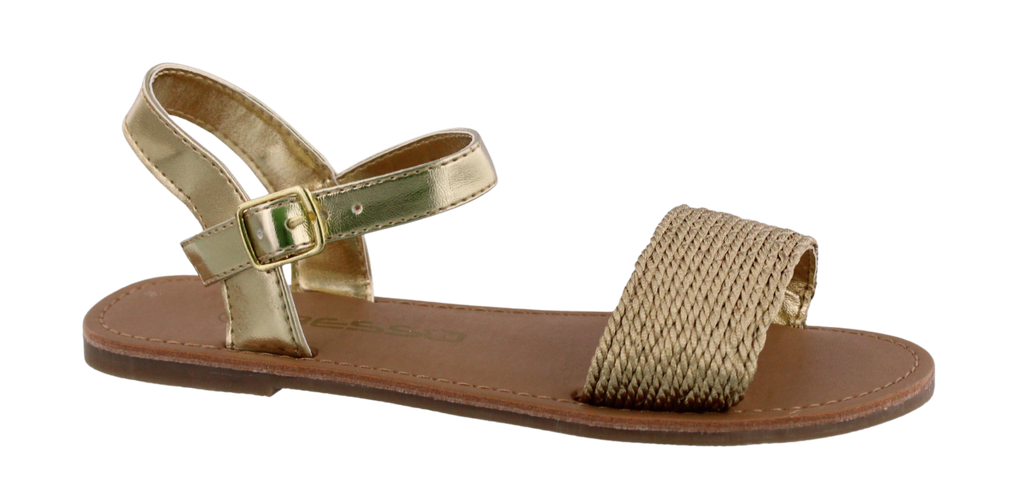 Girls Metallic Rope Sandal