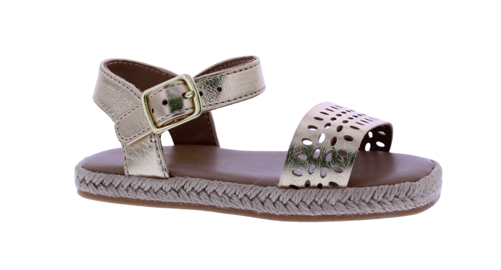 Girls Laser Cut Yute Sandal