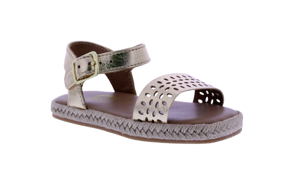 Girls Laser Cut Yute Sandal