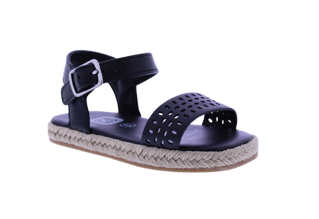 Girls Laser Cut Yute Sandal